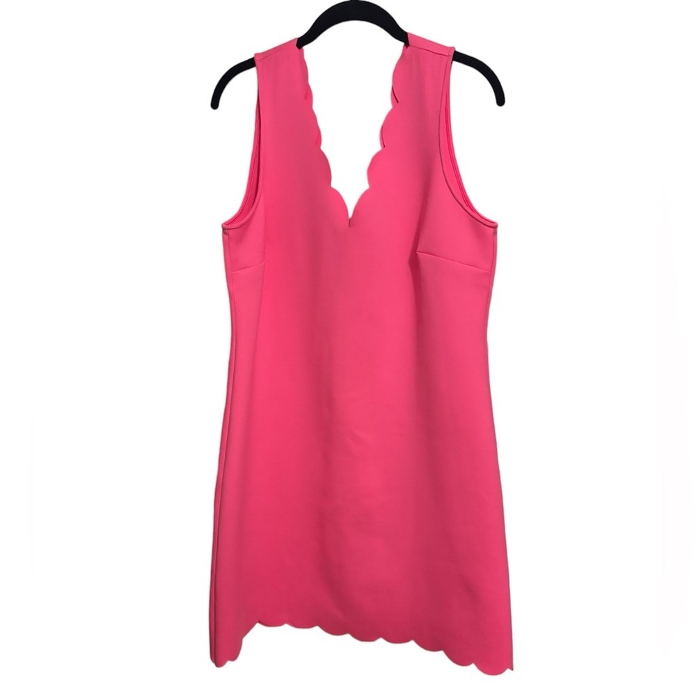 Lilly Pulitzer | Pink‎ Scuba Knit Mikayla Shift Dress Scallop Trim Sz L
